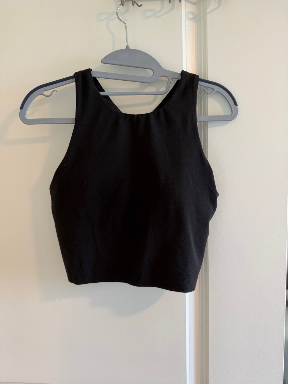 Athleta Black Cropped High-Neck Tank